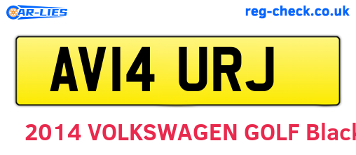 AV14URJ are the vehicle registration plates.
