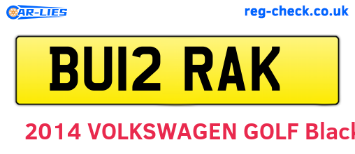 BU12RAK are the vehicle registration plates.