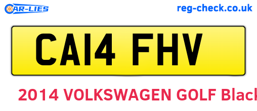 CA14FHV are the vehicle registration plates.