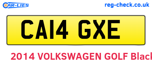 CA14GXE are the vehicle registration plates.
