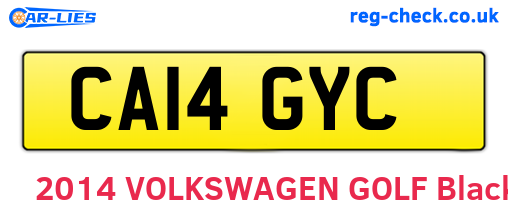 CA14GYC are the vehicle registration plates.