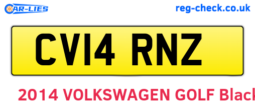 CV14RNZ are the vehicle registration plates.