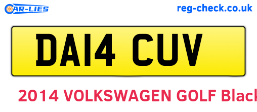 DA14CUV are the vehicle registration plates.
