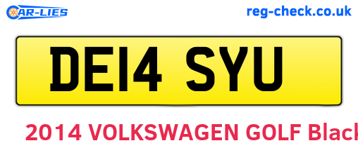 DE14SYU are the vehicle registration plates.