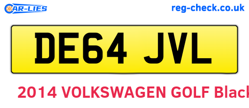DE64JVL are the vehicle registration plates.