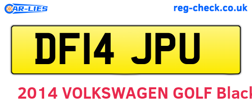 DF14JPU are the vehicle registration plates.