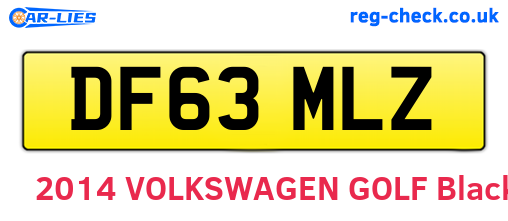 DF63MLZ are the vehicle registration plates.