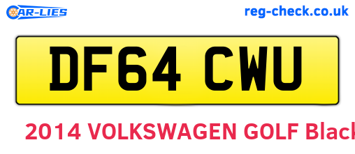 DF64CWU are the vehicle registration plates.
