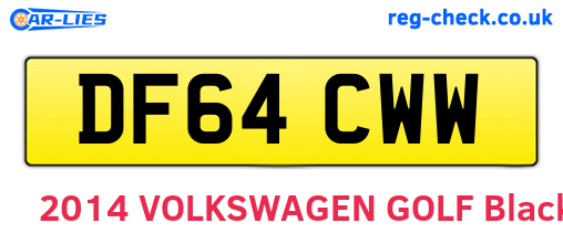 DF64CWW are the vehicle registration plates.