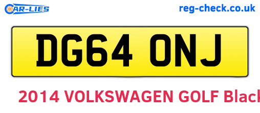 DG64ONJ are the vehicle registration plates.