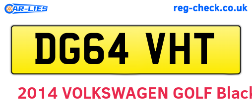 DG64VHT are the vehicle registration plates.