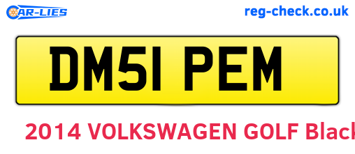 DM51PEM are the vehicle registration plates.