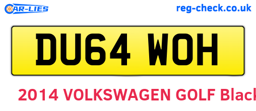 DU64WOH are the vehicle registration plates.
