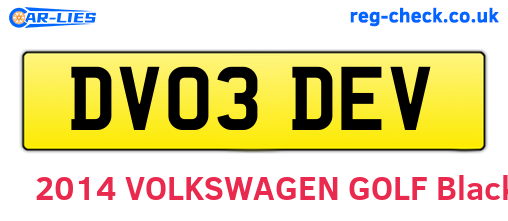 DV03DEV are the vehicle registration plates.