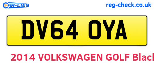 DV64OYA are the vehicle registration plates.