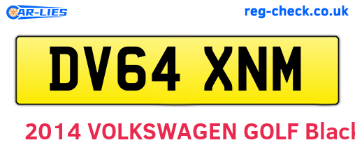 DV64XNM are the vehicle registration plates.