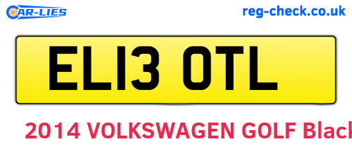 EL13OTL are the vehicle registration plates.