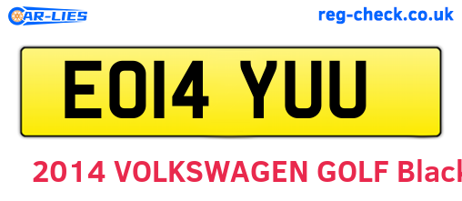 EO14YUU are the vehicle registration plates.
