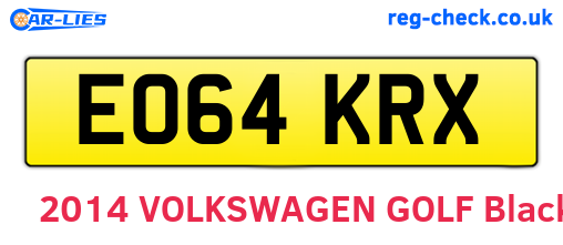 EO64KRX are the vehicle registration plates.