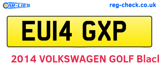 EU14GXP are the vehicle registration plates.