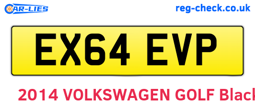 EX64EVP are the vehicle registration plates.