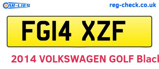 FG14XZF are the vehicle registration plates.