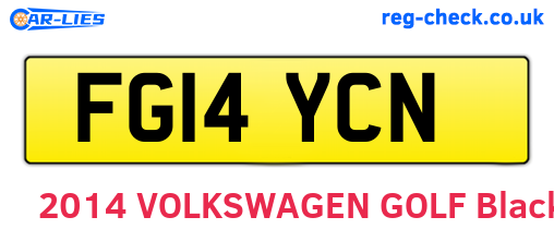 FG14YCN are the vehicle registration plates.