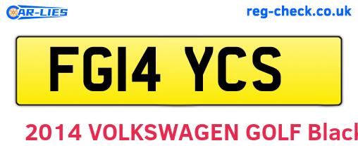 FG14YCS are the vehicle registration plates.