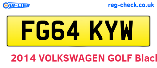 FG64KYW are the vehicle registration plates.