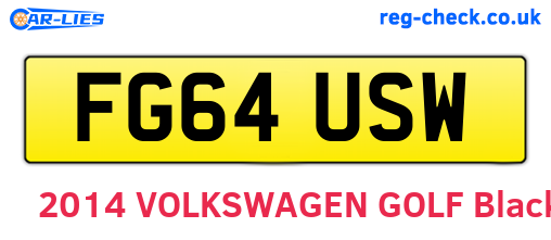 FG64USW are the vehicle registration plates.