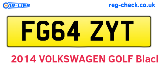 FG64ZYT are the vehicle registration plates.