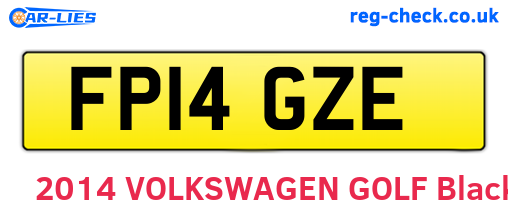 FP14GZE are the vehicle registration plates.
