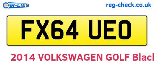 FX64UEO are the vehicle registration plates.