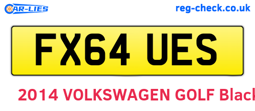 FX64UES are the vehicle registration plates.
