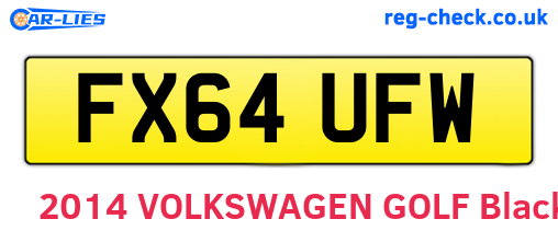 FX64UFW are the vehicle registration plates.