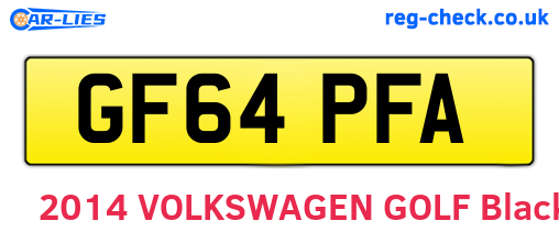 GF64PFA are the vehicle registration plates.