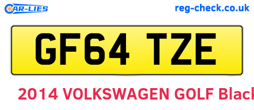 GF64TZE are the vehicle registration plates.