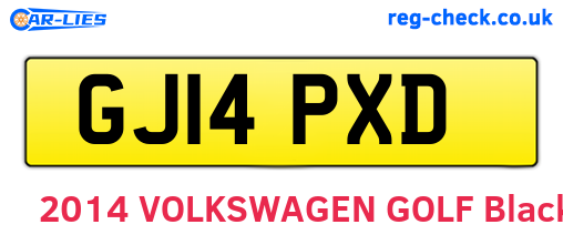 GJ14PXD are the vehicle registration plates.