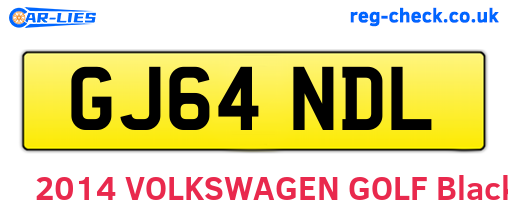 GJ64NDL are the vehicle registration plates.