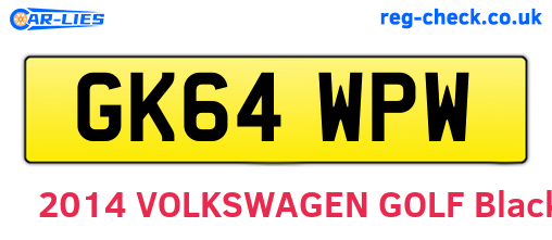 GK64WPW are the vehicle registration plates.