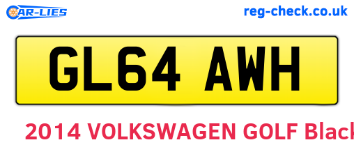 GL64AWH are the vehicle registration plates.