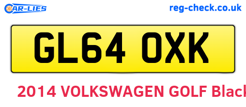 GL64OXK are the vehicle registration plates.