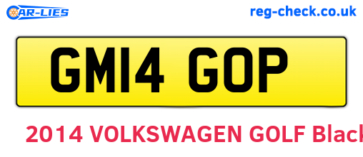 GM14GOP are the vehicle registration plates.