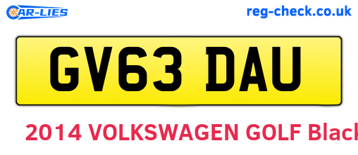 GV63DAU are the vehicle registration plates.