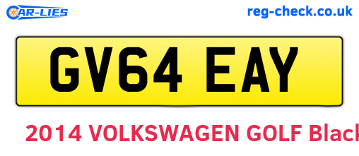 GV64EAY are the vehicle registration plates.
