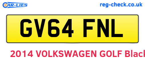 GV64FNL are the vehicle registration plates.