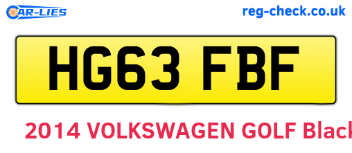 HG63FBF are the vehicle registration plates.