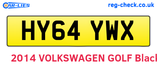 HY64YWX are the vehicle registration plates.