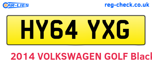 HY64YXG are the vehicle registration plates.