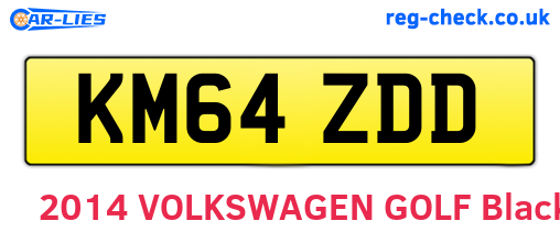 KM64ZDD are the vehicle registration plates.